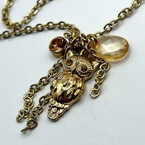 Owl Pendant Gold Necklace.